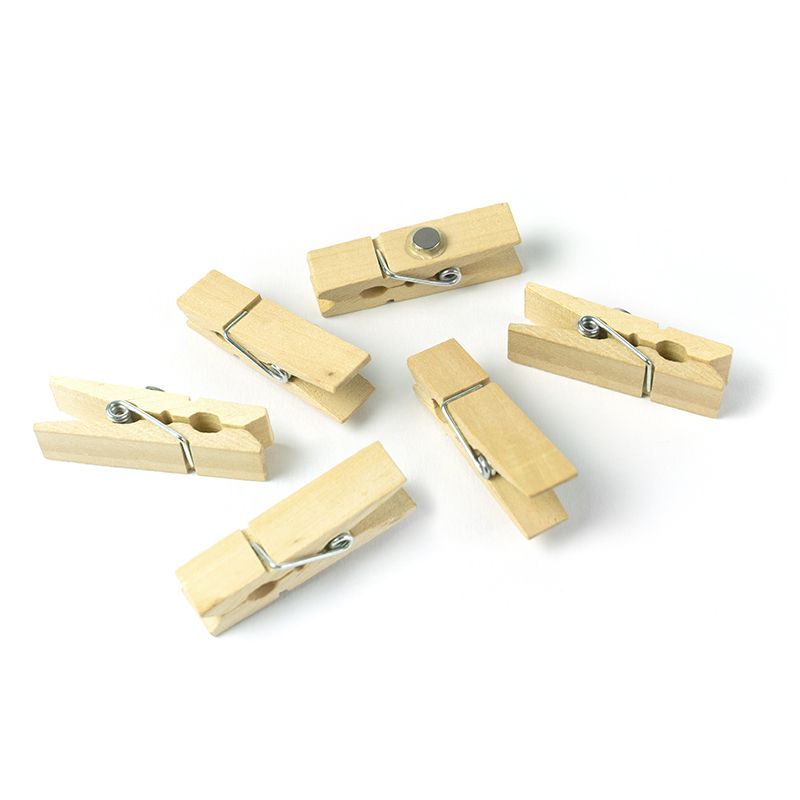 TRENDFORM Magnete WOODY KLIP 6er Set holzfarben 