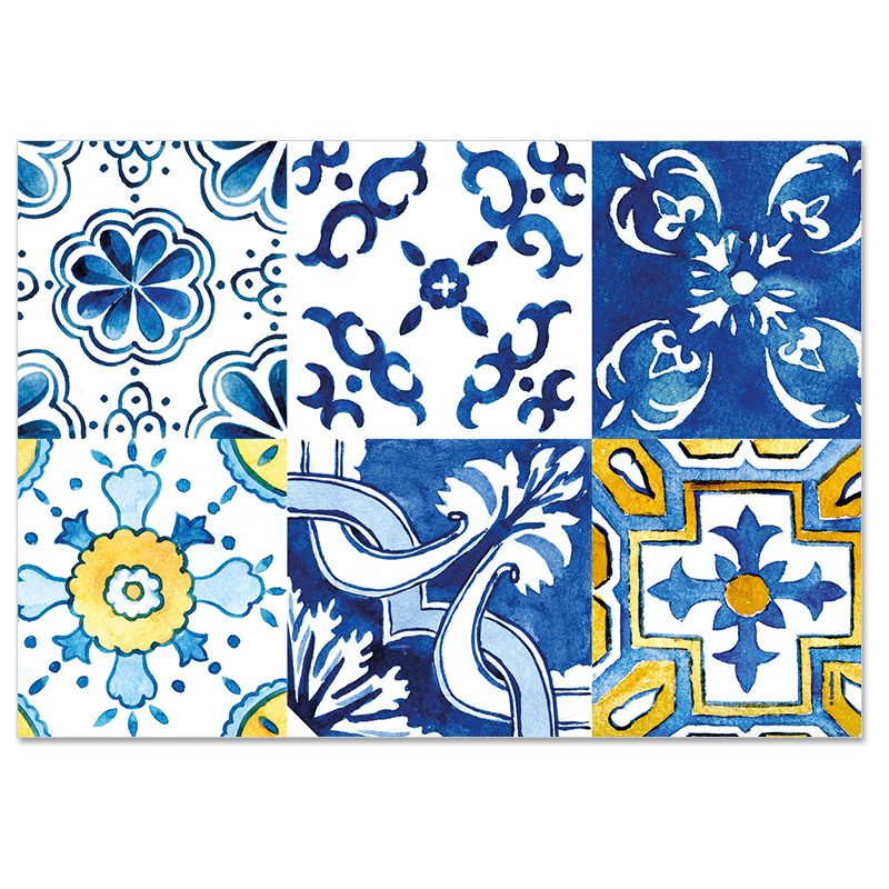 TRENDFORM Sets de table en papier AZULEJOS 4 x 12 feuilles