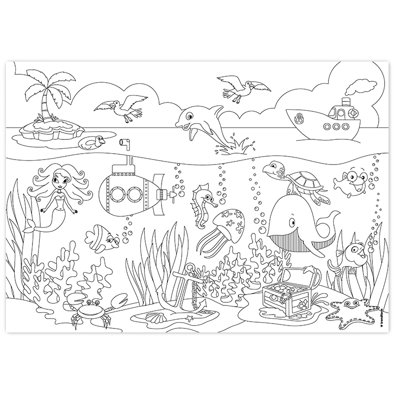 TRENDFORM Papiertischset KIDS FUN - COLOR ME! 4 Sujets à 12 Blatt