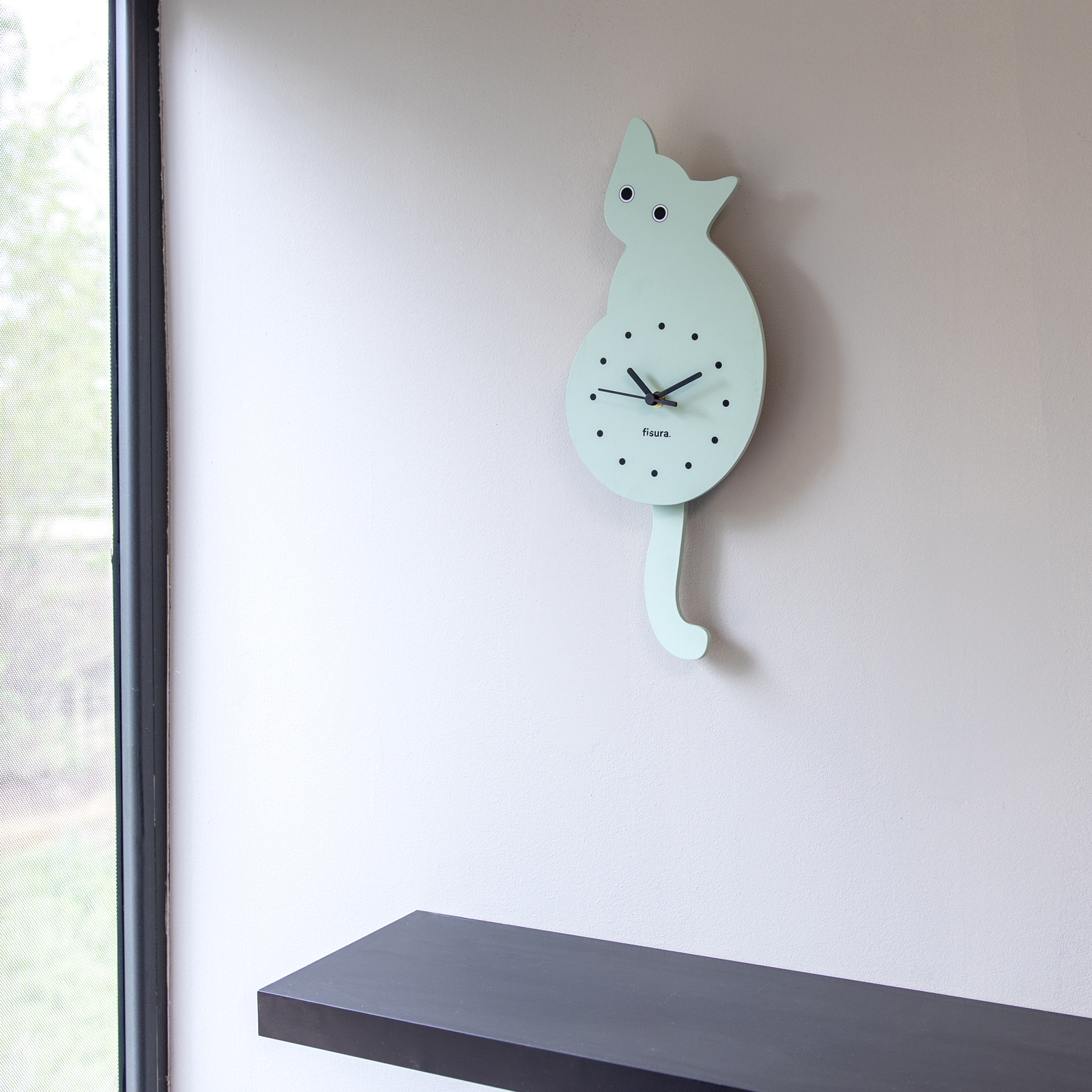 FISURA CAT CLOCK - mint 