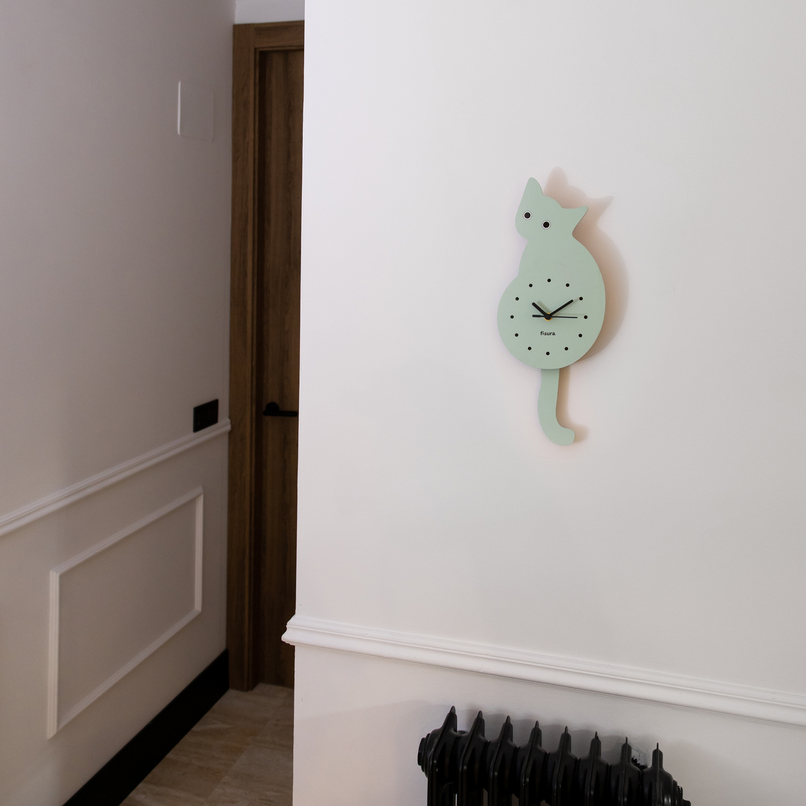 FISURA CAT CLOCK - mint 