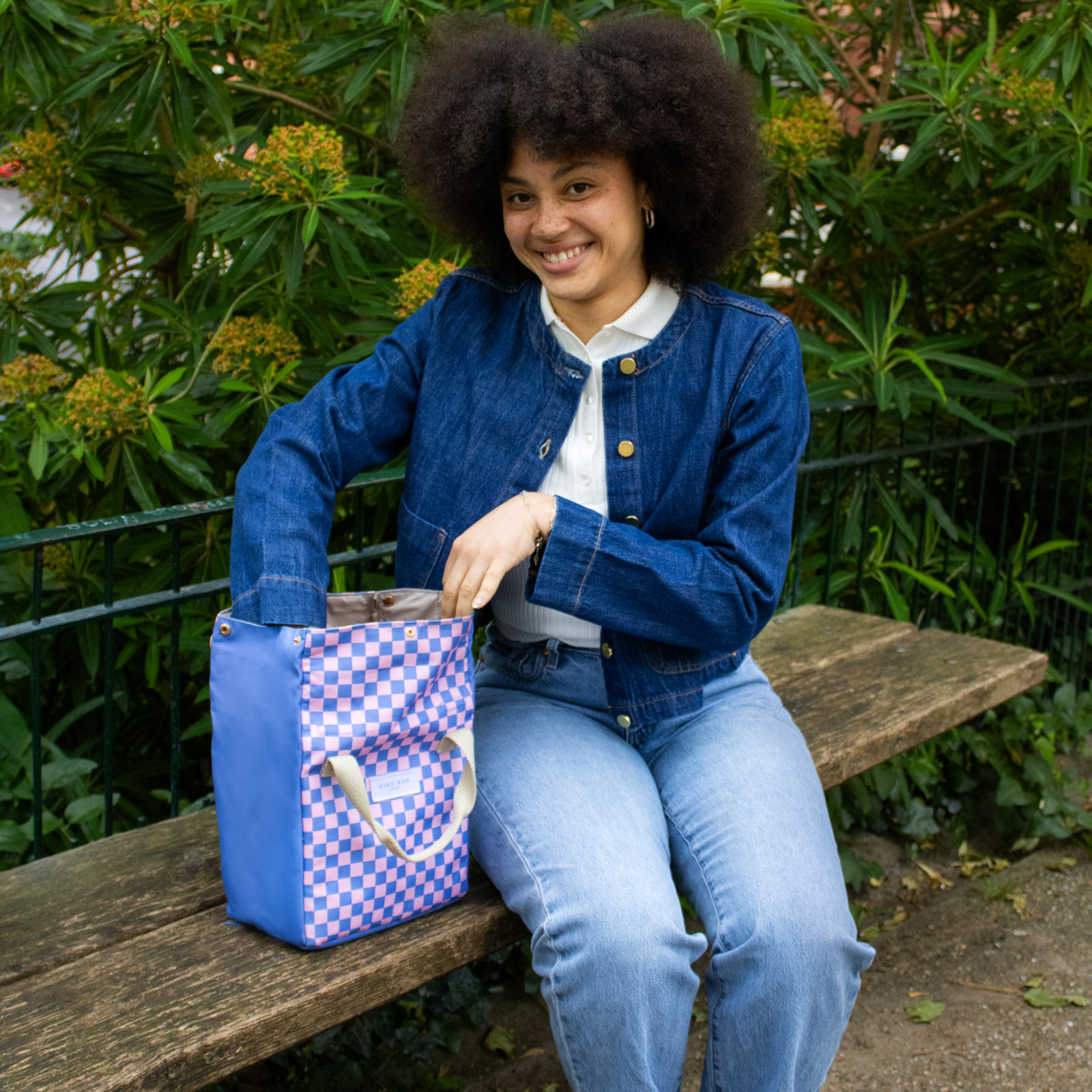 KIND BAG Lunch Bag Checkerboard - Pink + Blue 