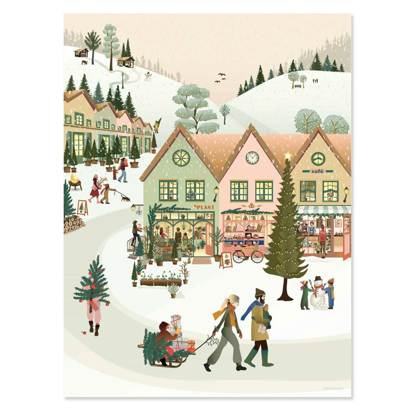 VISSEVASSE Greeting card WHITE CHRISTMAS 