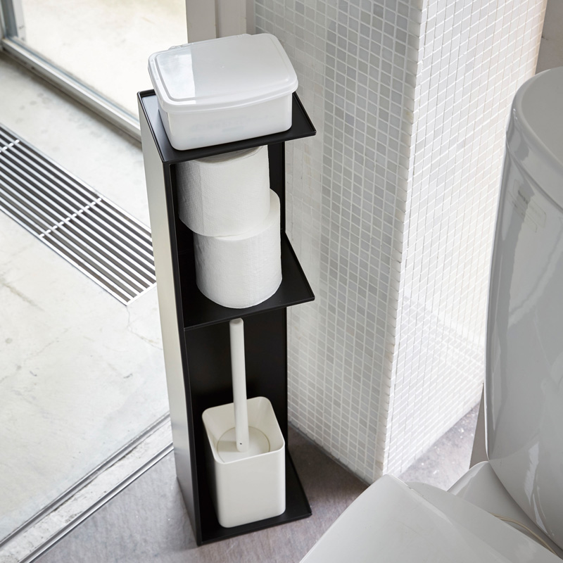 YAMAZAKI Toilettenpapierständer TOWER SLIM schwarz 