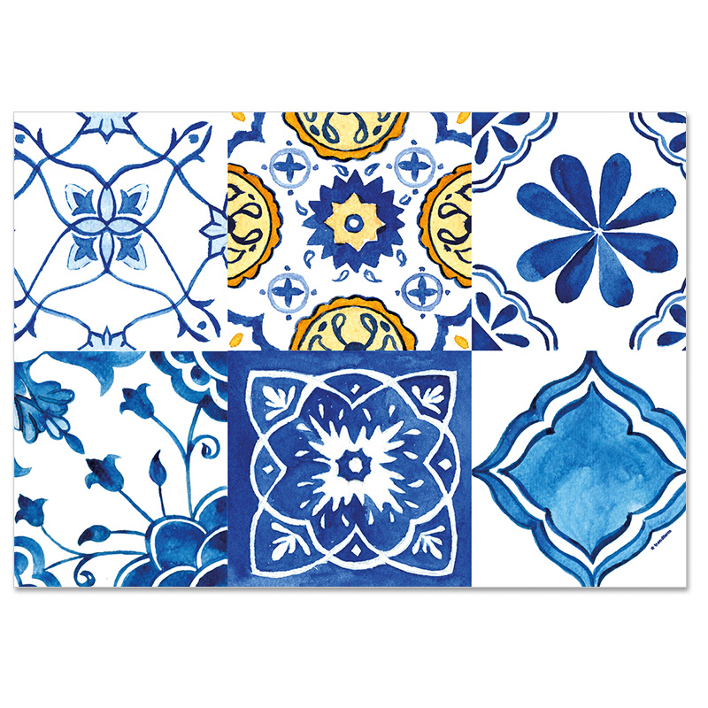 TRENDFORM Sets de table en papier AZULEJOS 4 x 12 feuilles