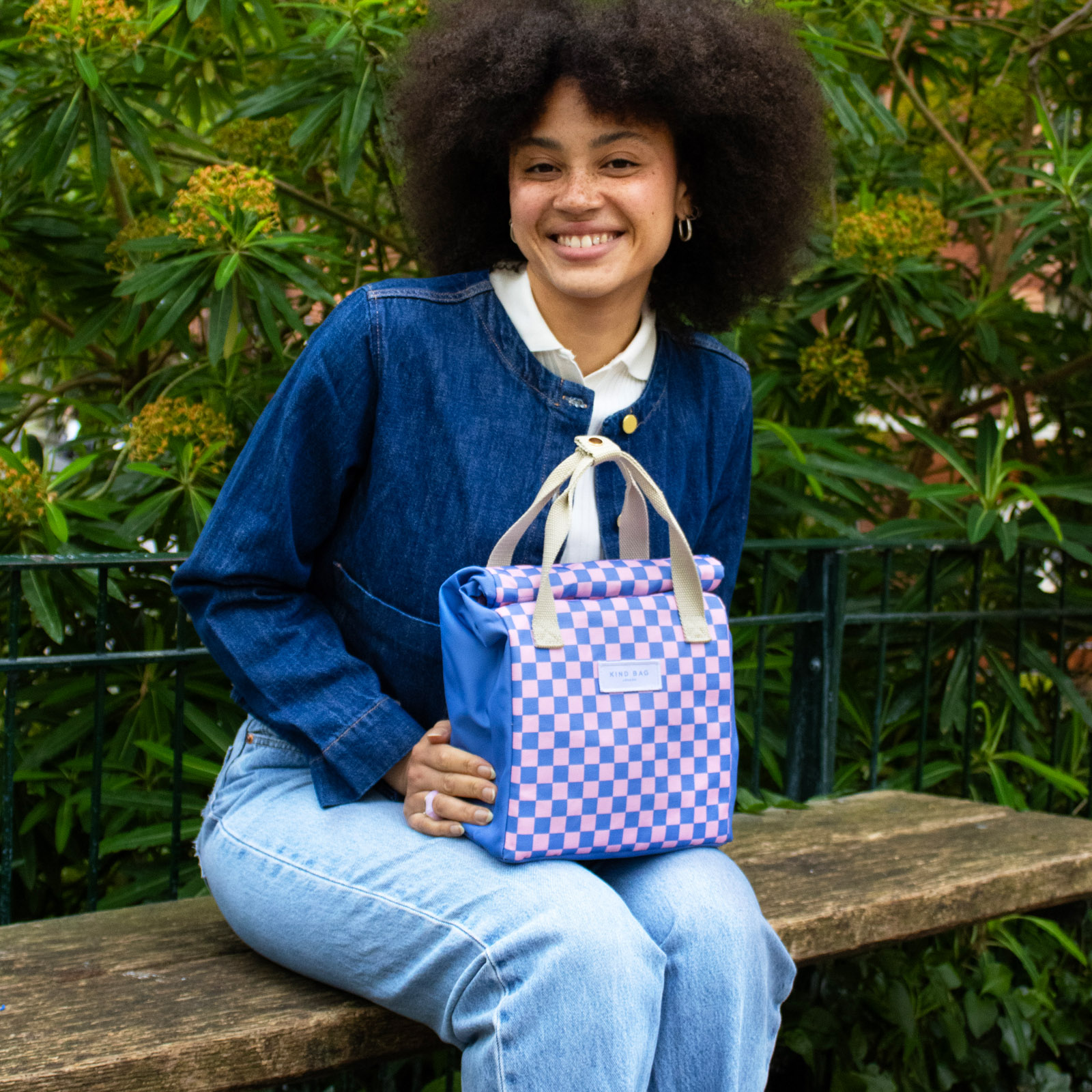 KIND BAG Lunch Bag Checkerboard - Pink + Blue 