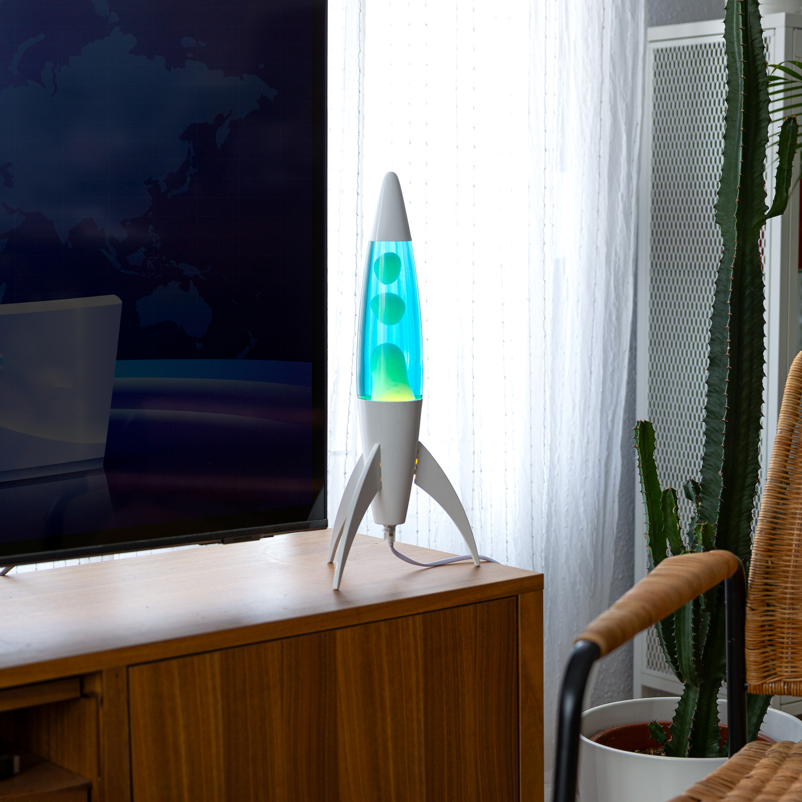 FISURA Lava Lamp ROCKET - blue 