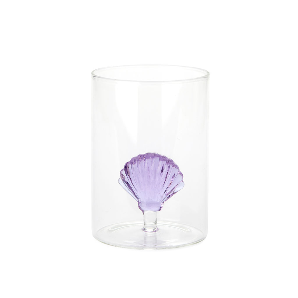 BALVI Trinkglas ATLANTIS SHELL lila Borosilicate