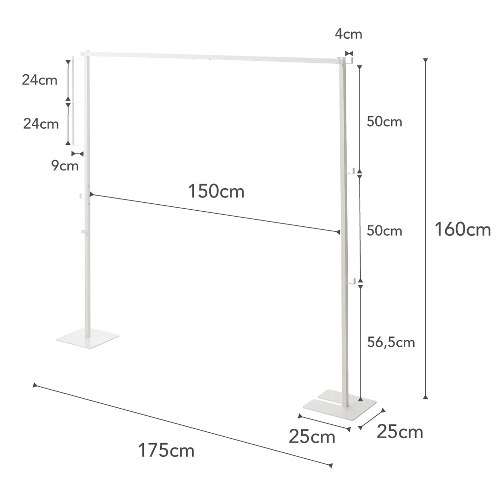 YAMAZAKI Zusammenklappbarer Wäsche- & Kleiderständer TOWER  weiss