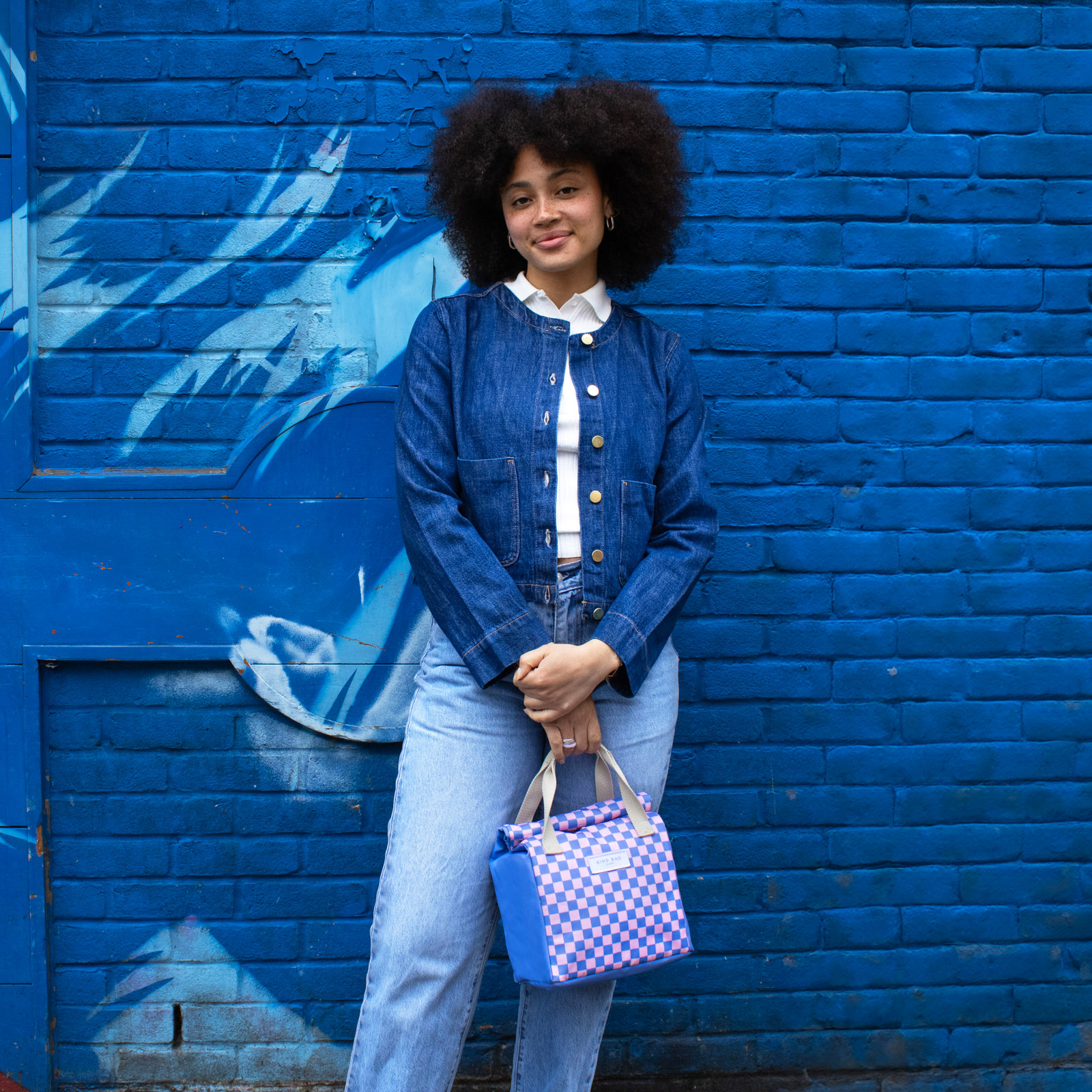 KIND BAG Lunch Bag Checkerboard - Pink + Blue 