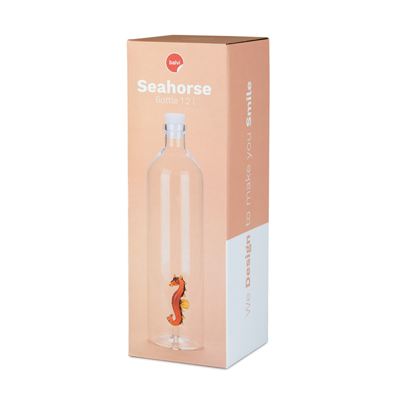 BALVI Glasflasche SEA HORSE 1.2 l Borosilicate