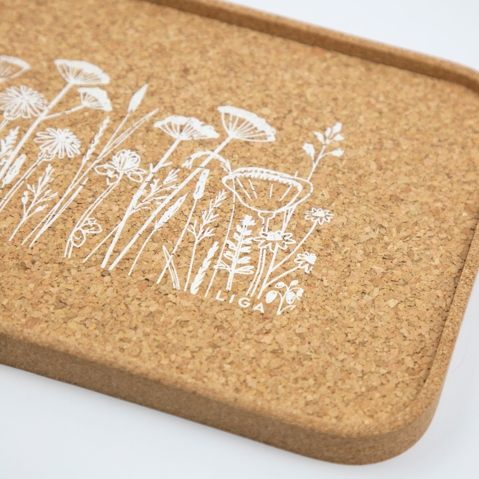 LIGA Tablett CORK FLOWER 30x20 cm