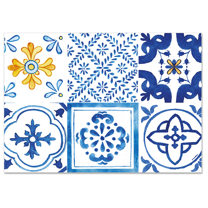 TRENDFORM Sets de table en papier AZULEJOS 4 x 12 feuilles