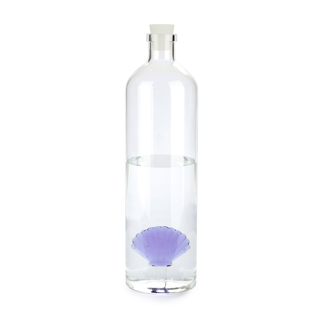 BALVI Bouteille en verre ATLANTIS SHELL 1.2 l, lila borosilicate