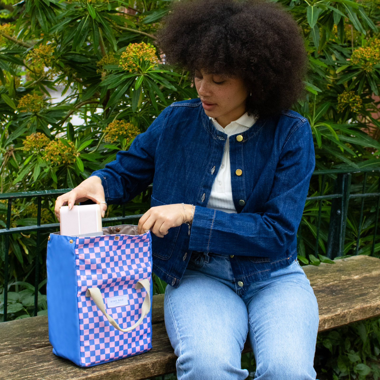 KIND BAG Lunch Bag Checkerboard - Pink + Blue 