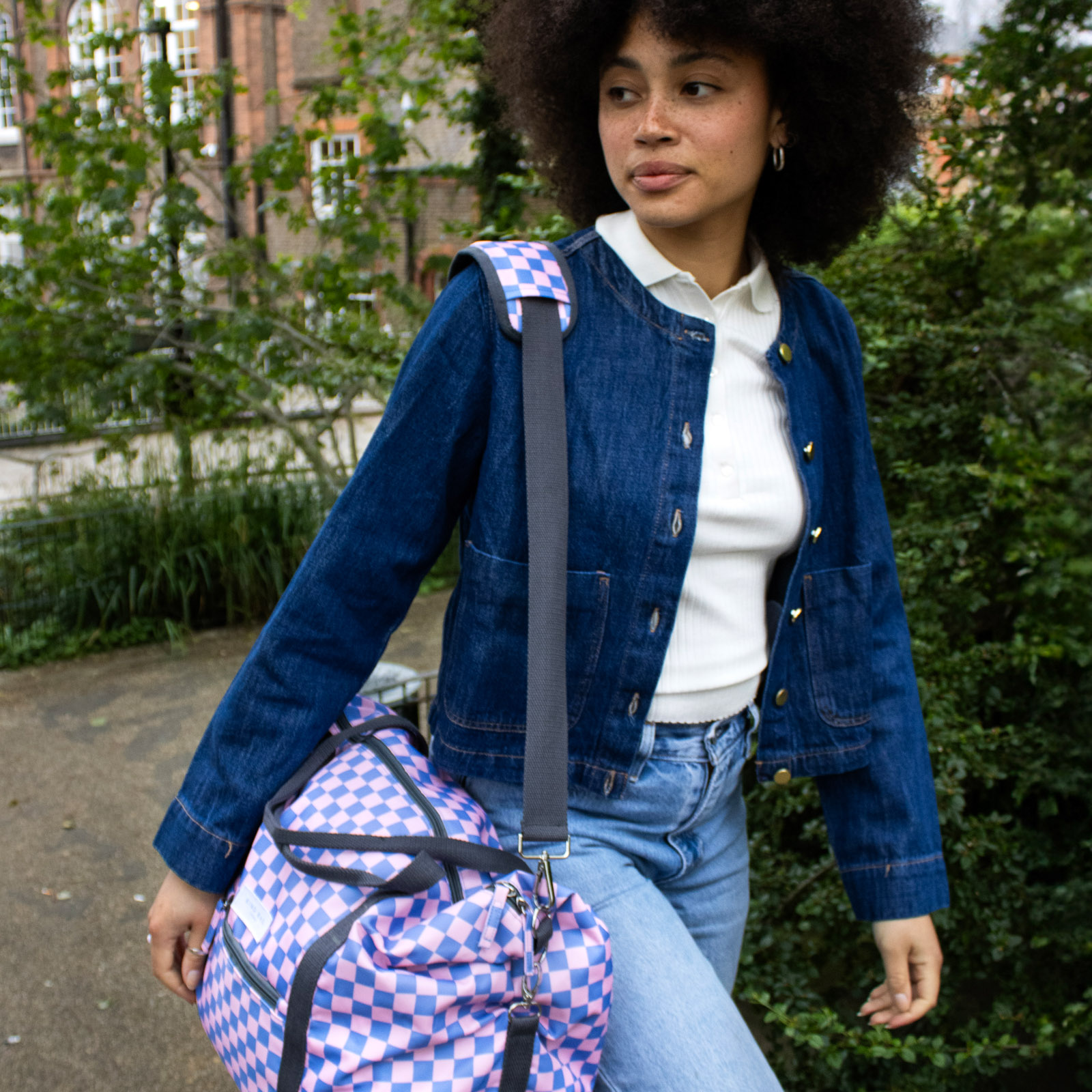 KIND BAG Weekender Checkerboard - Pink+Blue 