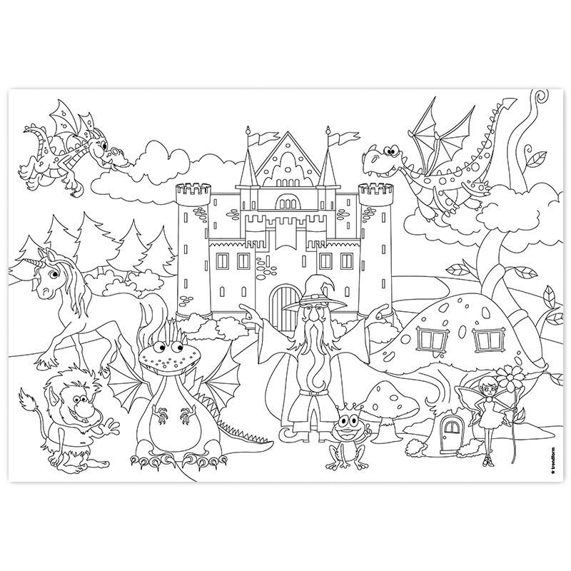 TRENDFORM Papiertischset KIDS FUN - COLOR ME! 4 Sujets à 12 Blatt