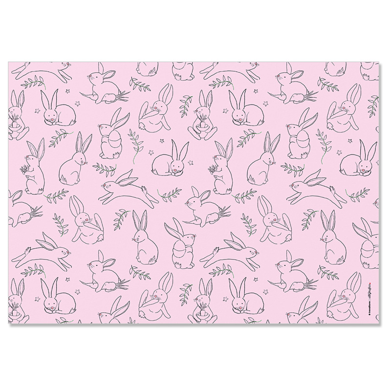 TRENDFORM Sets de table en papier BUNNY 4 x 12 feuilles