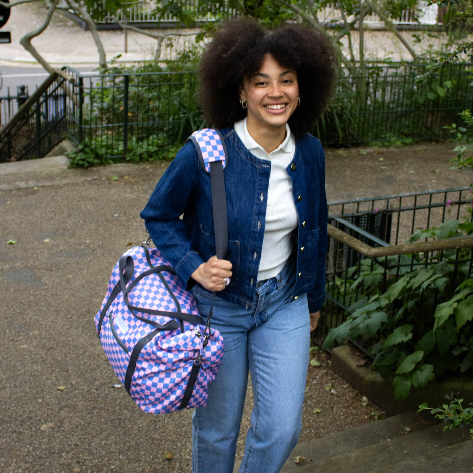 KIND BAG Weekender Checkerboard - Pink+Blue 