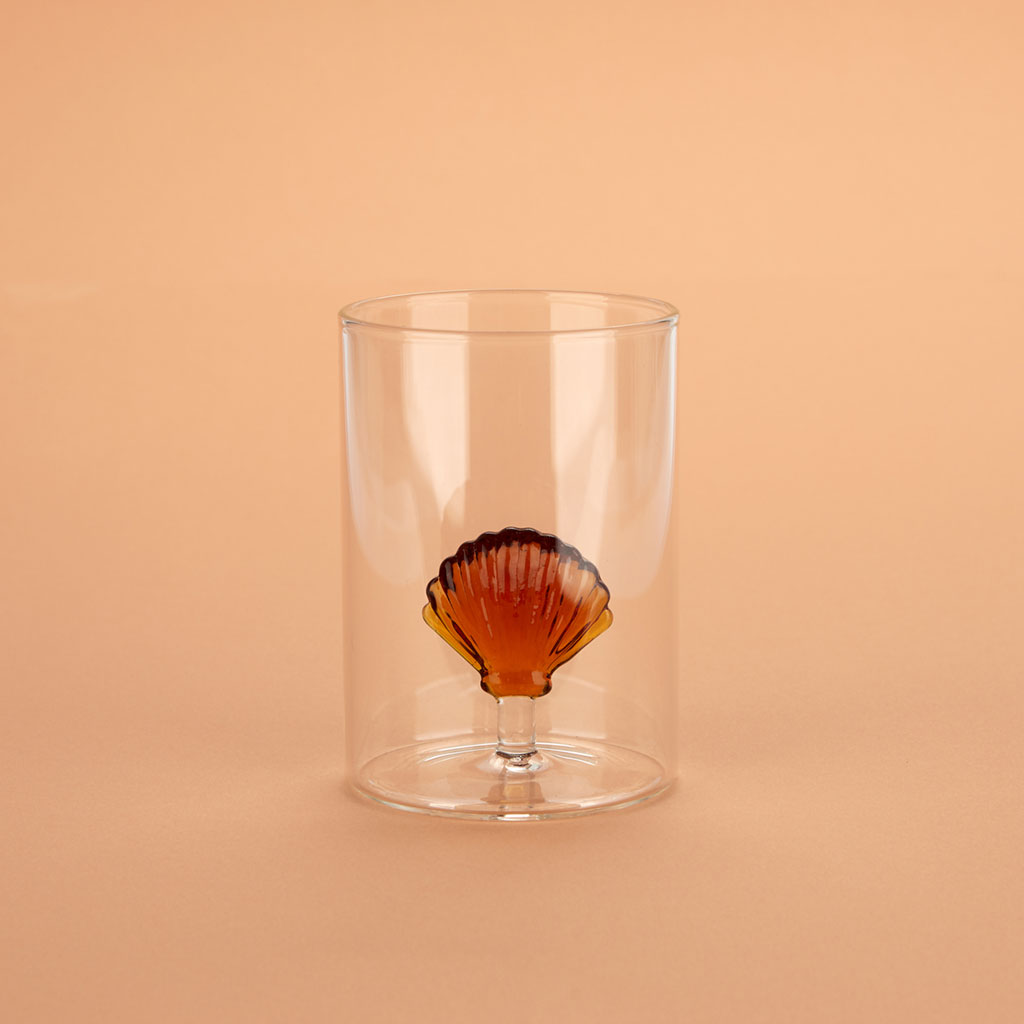 BALVI Trinkglas ATLANTIS SHELL amber Borosilicate