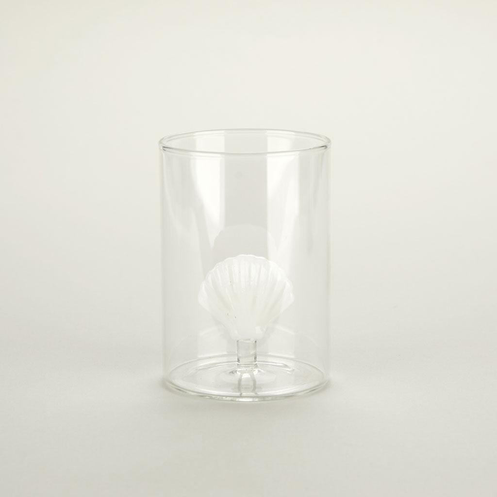 BALVI Trinkglas ATLANTIS SHELL weiss Borosilicate