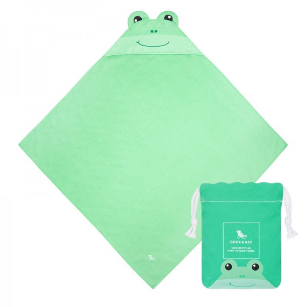 Dock & Bay Towel BABY HOODIE Frog