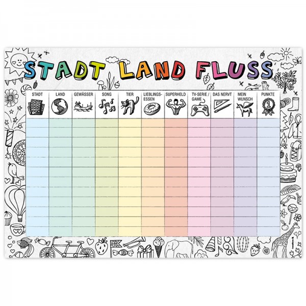 Trendform Papiertischset STADT-LAND-FLUSS KIDS Block mit 50 Blatt